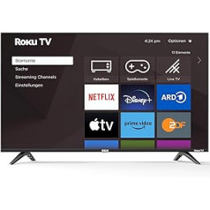 RCA Roku TV 43 collu (109 cm) viedais televizors UHD 4K HDR 10 Dolby Audio darbojas ar Apple TV+ Netflix Disney+ YouTube Prime video trīskāršais uztvērējs HDMI USB WiFi