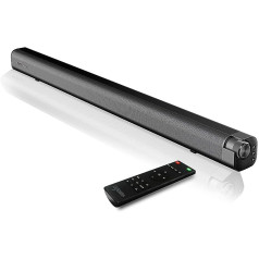 LEADSIGN Soundbar ar iebūvētu zemfrekvences skaļruņa telpisko skaņu, 150 W 94 cm (37 collas) skaņas joslu televizoram (HDMI, AUX, koaksiālais, USB, optiskais savienojums) mājas kinozālei/datoram/klēpjdatoram/mobilajam tālrunim