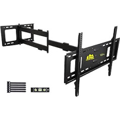 FORGING Mount Extra Long Range 1090 mm TV Wall Mount Swivelling Tilting Fully Movable Articulated Arm TV Bracket for 32-80 Inch Flat/Curved TVs 45 kg Load Capacity VESA 600 x 400 mm