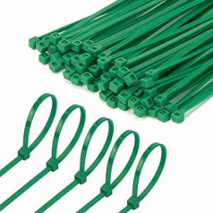 Armpow Pack of 100 300 mm x 3.6 mm Nylon Cable Ties, Self-Locking Plastic Cable Ties with 40 lbs Tensile Strength for Indoor and Outdoor Use (Green)