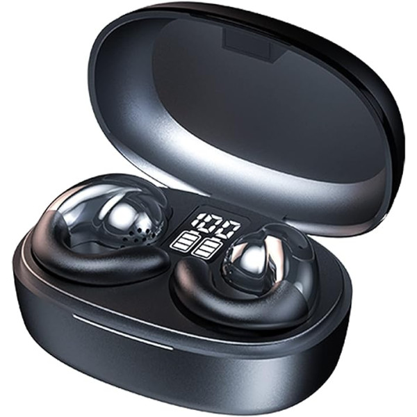 Open Ear Headphones Bezvadu Bluetooth Mini Air Line Bone Sound sporta austiņas ar mikrofonu trokšņu slāpēšanas austiņas Ūdensnecaurlaidīgas bezvadu austiņas ar auss āķi skriešanai, skriešanai un riteņbraukšanai sporta zālē