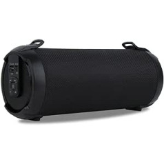 NGS Roller Tempo Black — pārnēsājams 20 W skaļrunis, savietojams ar 5.0 tehnoloģiju un patieso bezvadu stereo (USB/SD/AUX IN). Melns