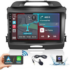 2 + 32 GB Android 13 automašīnas radio, kas paredzēts Kia Sportage 2010-2016 ar Carplay Android Car, 9 collu skārienekrāna automašīnas radio ar GPS WiFi BT USB SWC FM RDS radio ar atpakaļskata kameru