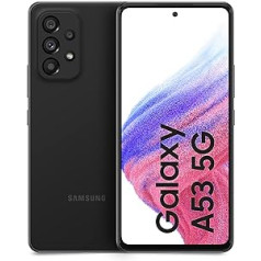 Samsung Galaxy A53 5G viedtālrunis Android displejs Infinity-O FHD+ Super AMOLED 6,5 collas ¹, 6 GB RAM un 128 GB paplašināma iekšējā atmiņa², akumulators 5000 mAh, lieliski melns [itāļu versija]