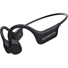 SANOTO Bone Sound Austiņas Bluetooth Open Ear Austiņas Bluetooth 5.0 Austiņas Sport Bone Conduction Austiņas Bezvadu IPX7 Ūdensizturīgas Sviedru austiņas Sporta Austiņas Velosipēds Riteņbraukšana Fitness