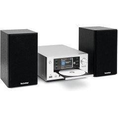 TechniSat Viola 710 CD IR — kompakta Hi-Fi sistēma (interneta radio, DAB+, FM, CD atskaņotājs, Bluetooth, 2 x 20 vatu RMS stereo kastes, austiņu ligzda, modinātājs, izslēgšanās taimeris, kompakta sistēma, tālvadības pults)