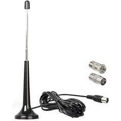FM Radio Antenna for Stereo System DAB Telescopic Antenna DAB FM Radio Antenna with Magnetic Base and 3 m Extension Cable for DAB FM Radio Home Stereo Receiver AV Audio Video Home Cinema Receiver