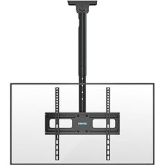 BONTEC televizora stiprinājums noliecams un grozāms, 6 virzienos regulējams augstums 26-65 collu televizora griestiem, līdz 45 kg, maks. VESA 400 x 400 mm