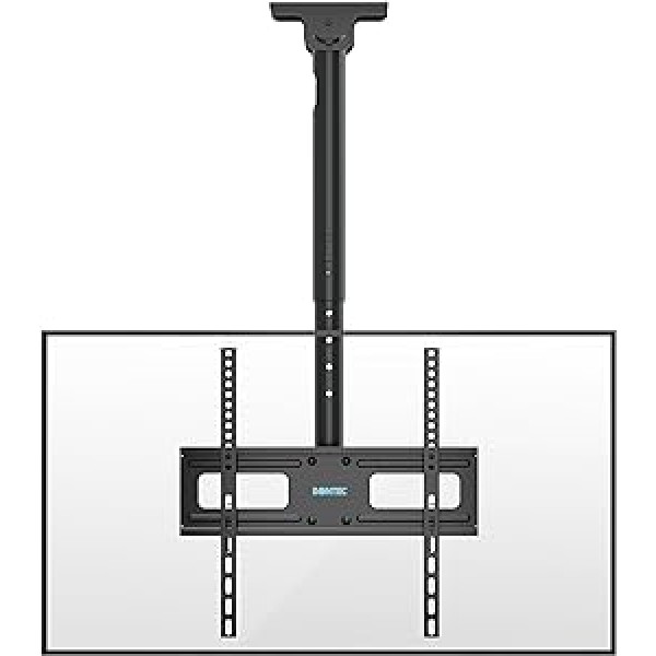 BONTEC televizora stiprinājums noliecams un grozāms, 6 virzienos regulējams augstums 26-65 collu televizora griestiem, līdz 45 kg, maks. VESA 400 x 400 mm