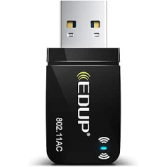 EDUP maiņstrāvas 1300Mbit/s USB WLAN adapteris Dual Band WiFi Stick 2.4G/5GHz USB 3.0 adapteris Bezvadu tīkla uztvērējs WiFi Dongle galddatoram/klēpjdatoram Atbalsta Windows 11/10/8.1/7/Vista Mac OS X