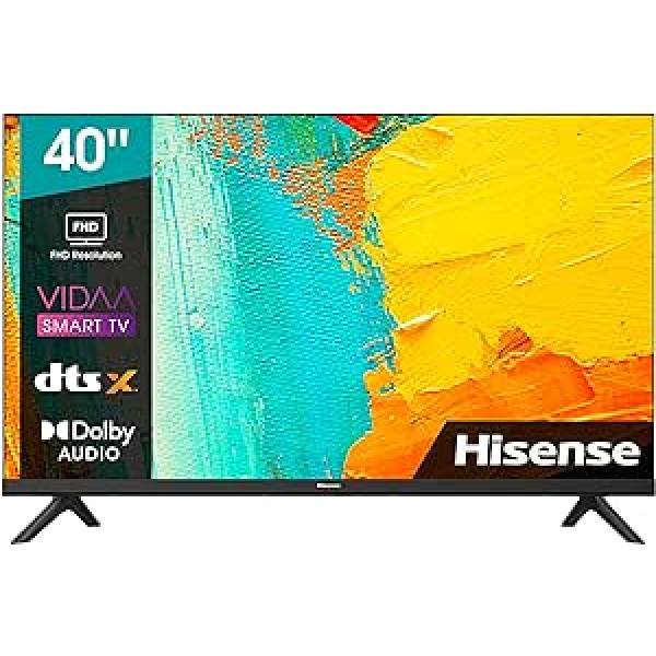 Hisense 40A4EG 101 cm (40 Inch) TV Full HD Smart TV, Triple Tuner DVB-T2 / T/C / S2 / S, Works with Alexa, WiFi, Game, Hotel Mode, Black [2022], Operating System VIDAA U