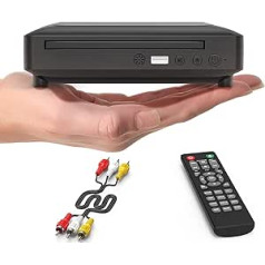 Ceihoit Mini DVD atskaņotājs televizoram HDMI/AV izeja ar iekļautu kabeli, HD 1080P mērogošana, USB ieeja, visi reģioni bez maksas, kļūdu labošana, integrēta PAL/NTSC sistēma, DVD CD atskaņotājs