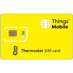 SIM karte priekš THERMOSTATE Things Mobile ar pasaules tīkla pārklājumu un vairāku pakalpojumu sniedzēju tīklu GSM/2G/3G/4G. Bez fiksētām izmaksām un bez derīguma termiņa. 10 € kredīts iekļauts