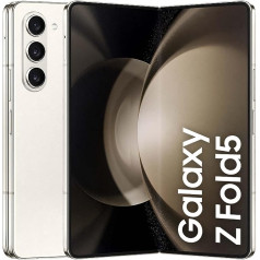 Samsung Galaxy Z Fold5 salokāms viedtālrunis bez līguma, Android telefons, 512 GB, pagarināts akumulatora darbības laiks, HD kamera, krēmkrāsas. Ietver 36 mēnešu garantiju [ekskluzīvi Amazon]
