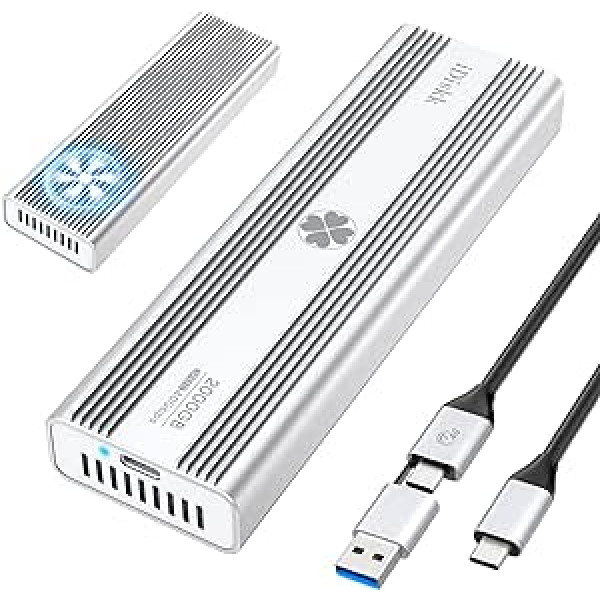 iDiskk 40Gbps 2TB M.2 NVMe SSD Professional lieljaudas alumīnija ārējais cietais disks ar USB-C - līdz 3000MB/s, Thunderbolt 3 (40Gbps), USB-C (10Gbps), USB saderīgs