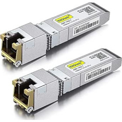 [Paka 2] 80 metru 10 G SFP+ līdz RJ45 modulis, 10 GBase-T vara CAT.6a raiduztvērējs, kas saderīgs ar Cisco SFP-10G-T-80, Ubiquiti UniFi, Mikrotik, Netgear, TP-Link, D-Link