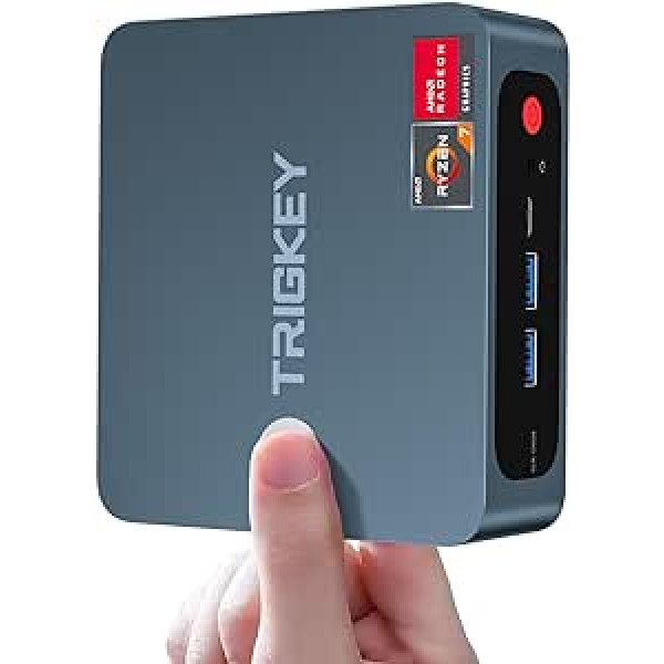 TRIGKEY AMD Ryzen 5 5560 Mini PC (6C/12T, līdz 4.0GHz), 16GB DDR4 500GB NVMe SSD, S5 Mini Computer, DP+HDMI+Type-C 4K displejs, WiFi-6, BT 5.2, Office | Profesionāls galddators