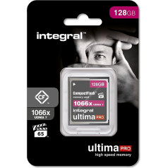 Integral 128GB Compact Flash Card UDMA-7 1066x Speed VPG-65 160MB/s Read and 135MB/s Write Professional High Speed Memory Card