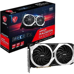 MSI Radeon RX 6750 XT MECH 2X 12G OC spēļu grafiskā karte - AMD RX 6750 XT, GPU 2512/2618 MHz, 12000 MB DDR6 atmiņa, atmiņas ātrums 18000 MHz, atmiņas kopne 192 biti