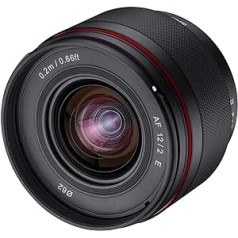 Samyang AF 12 mm F2.0 E objektīvs Sony E — automātiskā fokusa APS-C platleņķa fiksēta fokusa garuma objektīvs Sony E Mount APSC, Sony Alpha 6600 6500 6400 6300 6100 6000 5100 5000 NEX kamerai