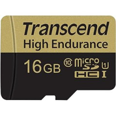 Transcend 16GB augstas izturības microSDXC/SDHC Speicherkarte TS16GUSDXC10V / bis zu 95 MBs mazāk un 45 MB schreiben