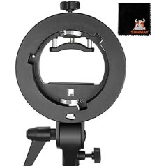 GODOX S-Type Bracket Holder with Bowens Mount S-Type Holder for Speedlite Flash Attachment Flash Snoot Softbox Beauty Dish Reflex Umbrella (S-Type Holder)