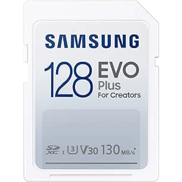 Samsung EVO Plus 128GB SDXC UHS-I U3 Full HD 130MB/s lasāmā atmiņas karte SLR un sistēmas kamerām MB-SC128K/EU