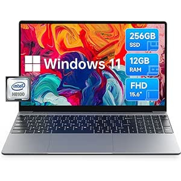 ALLDOCUBE GTBook 15 klēpjdators, 15,6 collu FHD IPS 1920 x 1080, Intel Celeron N5100, 12 GB RAM, 256 GB SSD, 2,4+5 GHz WiFi, BT 5.0, C tips, USB 3.0, HDMI, Windows 11, pelēks