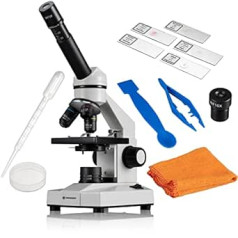 Bresser Biolux DLX Microscope 20x-1280x, Beginner's Microscope with Barlow Zoom System, Includes Many Accessories and Five Preparations to Start Immediately