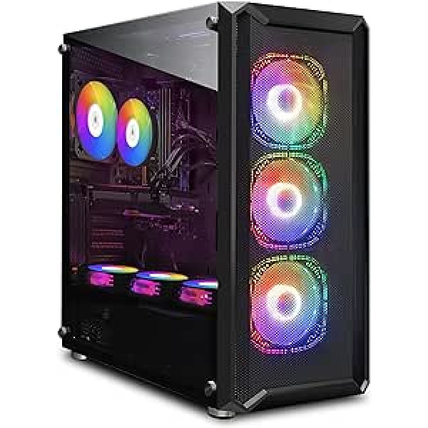 STGsivir Gaming Desktop PC, Intel Core i7 līdz 3,9 GHz, GeForce RTX 3060 12GB GDDR6, 32GB, 1TB SSD, WiFi 600M, BTB 5.0, RGB Fan x 7, W10H64