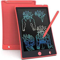 Arolun Colourful Writing Board LCD Children's 8.5 Inch Screen, Electronic Writing Tablet with Brighter Font, Digital Painting Board with Anti-Clearance Function, Great as Gifts (Red)