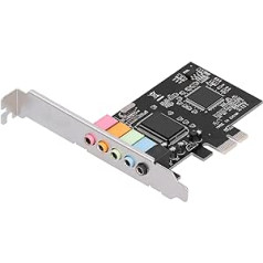 ASHATA PCI Express skaņas karte PCI-E 5.1 stereo audio adaptera karte CMI8738 mikroshēma 6 kanālu atbalsts 7 galddatoriem mājas kinozāles lielām 3D spēlēm