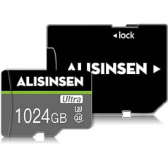 1024 GB Micro SD karte 1024 GB TF karte 10. klases Micro SD atmiņas karte 1024 GB liela ātruma 1024 GB SD kartes adapteris mobilajam tālrunim/monitoringam/planšetdatoram/kamerai