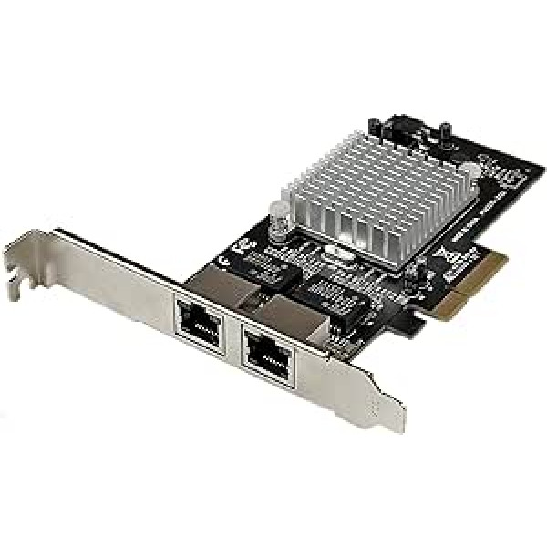 StarTech. com 2 portu PCI Express Gigabit Ethernet RJ45 tīkla kartes adaptera mikroshēmojums Intel i350 — piederumu tīkls (vadu, PCI-E, Ethernet; 2000 Mbit/s; i350 AM2, 10/100/1000BaseT (x) alumīnija melns