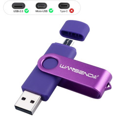 Wansenda USB zibatmiņas disks 256 GB Micro USB 2.0 Stick Memory Stick Dual Flash Drive ar mikro savienotāju Android viedtālruņu planšetdatoriem un datoriem