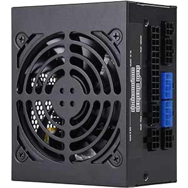 SilverStone tehnoloģija SST-SX500-G v 1.1 — SFX sērija, 500 W 80 Plus Gold Whisper — kluss datora barošanas avots ar 92 mm ventilatoru, 100% modulāra