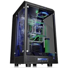 Thermaltake Tower 900 Black Edition CA-1H1-00F1WN-00 E-ATX Vertikales Super Tower Computergehäuse aus gehärtetem Glas