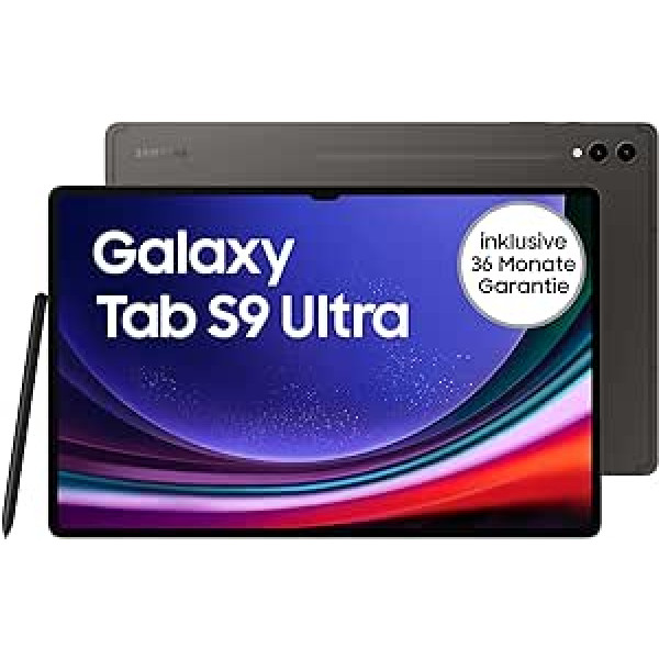 Samsung Galaxy Tab S9 Ultra Android planšetdators 5G 512GB 12GB RAM MicroSD kartes slots + S Pen Simlock bezmaksas bez līguma grafīta + 36 mēnešu garantija [ekskluzīva Amazon]