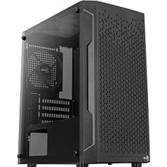 Aerocool Trinity Mini v1 Micro-ATX Case, Tempered Glass, Black