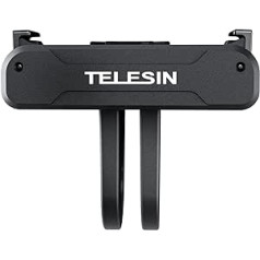 TELESIN magnētiskā adaptera stiprinājums priekš DJI Action 3 ar adaptera pieslēgvietu DJI Action 4/3, magnētiskā adaptera stiprinājums ar diviem spīlēm piederumiem statīvam, pašbildēm, video žurnāliem