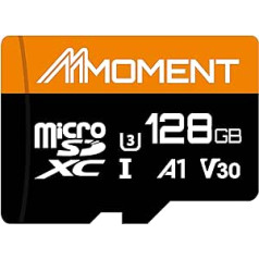 MMOMENT Micro SDXC Card, A1, UHS-I, U3, V30, Class10 Compatible, Read Speed up to 95MB/s, Write Speed up to 65MB/s, SD Adapter Included (128GB, Orange High)