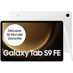 Samsung Galaxy Tab S9 FE Android planšetdators, 128 GB atmiņa, ar pildspalvu (S Pen), ilgs akumulatora darbības laiks, bez līguma bez Simlock, WiFi, sudraba krāsa, iekļauta 12 mēnešu garantija [ekskluzīva Amazon]