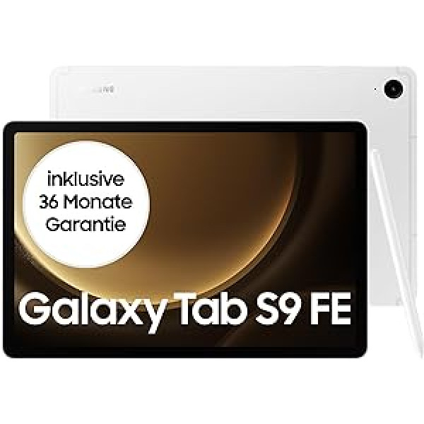 Samsung Galaxy Tab S9 FE Android planšetdators, 128 GB atmiņa, ar pildspalvu (S Pen), ilgs akumulatora darbības laiks, bez līguma bez Simlock, WiFi, sudraba krāsa, iekļauta 12 mēnešu garantija [ekskluzīva Amazon]