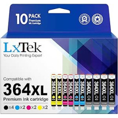 LxTek savietojams HP 364 XL 364XL printeru kasetņu nomaiņa HP Deskjet 3070A 3520 Officejet 4620 4622 Photosmart 5510 5514 5515 5524 5520 6515 5524 5520 B2020 B20en 70a ellow)