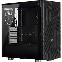 Corsair 275R Airflow Mid-Tower ATX spēļu futrālis (rūdīta stikla sāni ar 3 120 mm ventilatoriem, daudzpusīgas dzesēšanas iespējas)