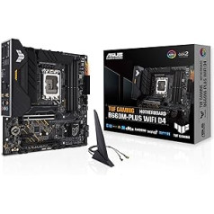 ASUS TUF Gaming B660M-PLUS WiFi D4 mātesplates ligzda Intel LGA 1700 (Intel B660, mATX, DDR4 atmiņa, PCIe 5.0, 2x PCIe 4.0, WiFi 6, Aura Sync)