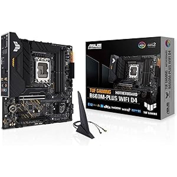 ASUS TUF Gaming B660M-PLUS WiFi D4 mātesplates ligzda Intel LGA 1700 (Intel B660, mATX, DDR4 atmiņa, PCIe 5.0, 2x PCIe 4.0, WiFi 6, Aura Sync)