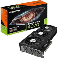 GIGABYTE GeForce RTX 4070 WINDFORCE OC 12GB grafikas karte — 12GB DDRX6 21Gbps, PCI-E 4.0, DisplayPort 1.4, HDMI 2.1a, NVIDIA DLSS 3, Ada Lovelace Arch, GV-N4070WF3OC-12Gb/s