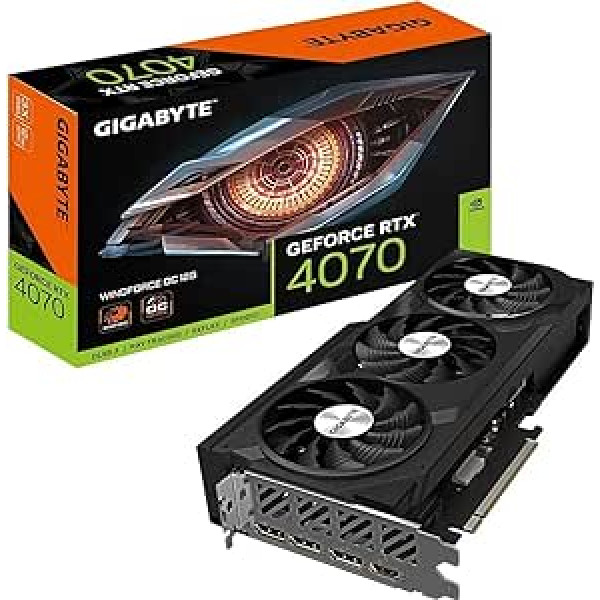 GIGABYTE GeForce RTX 4070 WINDFORCE OC 12GB Graphics Card - 12GB DDRX6 21Gbps, PCI-E 4.0, DisplayPort 1.4, HDMI 2.1a, NVIDIA DLSS 3, Ada Lovelace Arch, GV-N4070WF3OC-12GD