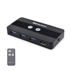 Kabelim ir nozīme USB 3.0 KVM slēdzis HDMI (HDMI USB slēdzis) 2 datoriem ar 4K @ 60Hz HDMI video un 3x 5Gbps USB portiem